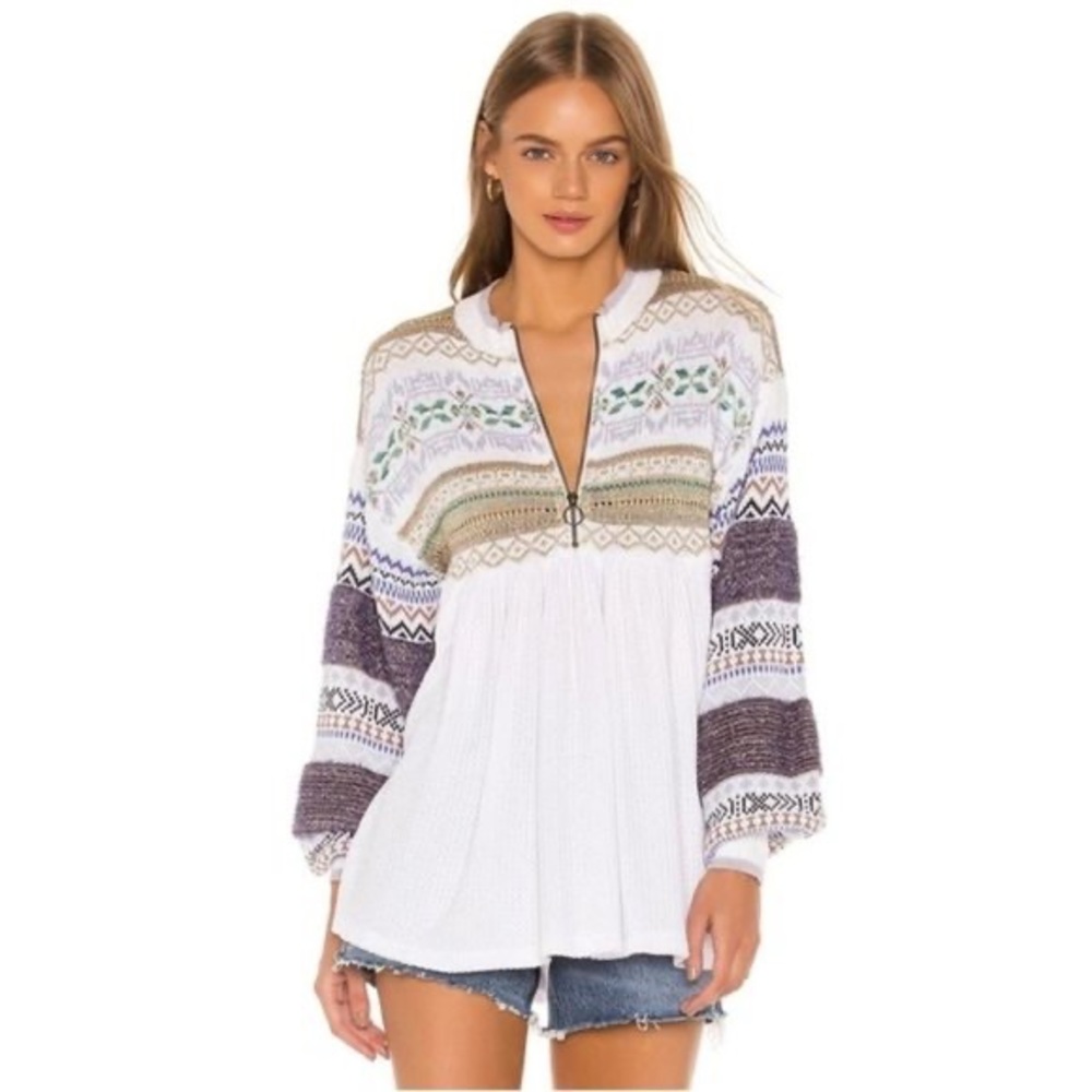 NEW Free People Cozy Cottage Sweater in White